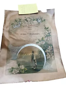 Antique 1903 Marriage Certificate Wedding Holy Matrimony Isacc, and Rebecca - Picture 1 of 6