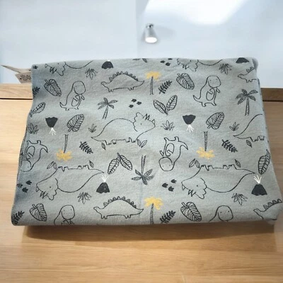 Carter's Dinosaur Baby Receiving Blanket Blue Flannel Volcano Palm Tree Leaf - Image 1 of 4