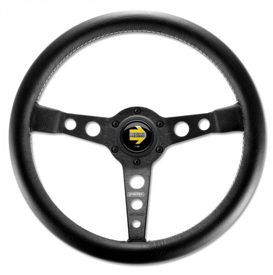 MOMO PROTOCOLO 350MM CUERO NEGRO RADIO VOLANTE Foto 1 de 1