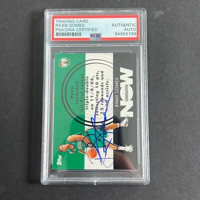 2007-08 Topps #GN21 Ryan Gomes Signed Card AUTO PSA Slabbed Celtics - Image 1 of 2