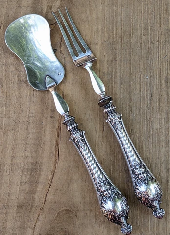 LOVELY FRENCH ANTIQUE STERLING CANDIES SERVING SET Cover