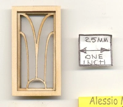 Half Scale - Art Deco Window 2123HS wood dollhouse miniature 1/24 scale USA - Image 1 of 2