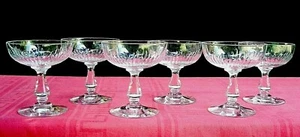 BACCARAT Spiel Spiele - Orgelrippen hohl 6 Tassen ein Champagner Kristall geschnitzt - Bild 1 von 6