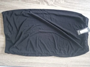 Boohoo schwarzer Slinky Basic Midirock Größe 12 neu mit Etikett - Bild 1 von 5