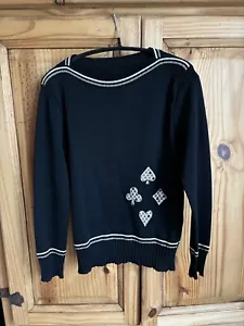 True Vintage Sweater Boatneck , Card Symbols . VLV Car Show . 1950s . 60s. 70s. - Picture 1 of 12