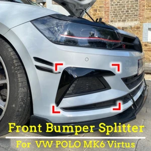 Aile Lame Pare choc Noir brillant pour VW POLO MK6 2017-2021 - Imagen 1 de 7