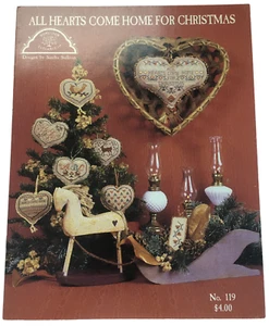 Homespun Elegance Cross Stitch Pattern All Hearts Come Home Christmas Ornaments - Picture 1 of 5