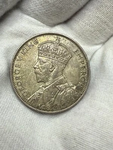 1934 Mauritius 1 Rupee Silver! High Grade! Beautiful Toning! J85 - Picture 1 of 6