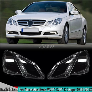Pair Headlamp Headlight Cover Lens For Mercedes-Benz E Class W207 C207 2010-2013 - Picture 1 of 12