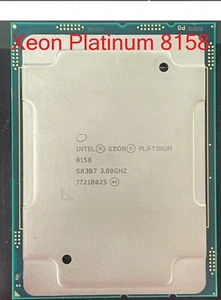 Intel Xeon Platinum 8158 LGA3647 CPU Processors 12C/24T 3.0 GHz 24.75 MB 150W - Picture 1 of 2