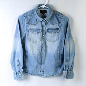 Lucky Brand Niña ' Denim Lavado Claro Chaqueta Talla XL 100% Algodón Usada - Imagen 1 de 5