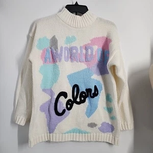 Vintage 80er World Of Colors Pullover Gr. Small Jamie Scott Ugly - Bild 1 von 8