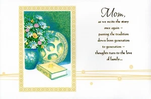 Loving HAPPY PASSOVER Card FOR MOM, "The Love of Family" by Paramount + Envelope - Picture 1 of 4