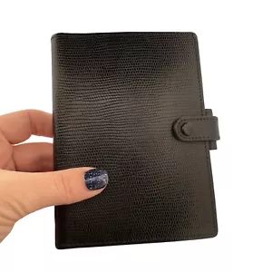 VINTAGE Small Filofax CIRCA 1989! ~ RARE ~ AFB ~ BLACK ~ Leather Planner ENGLAND - Picture 1 of 13