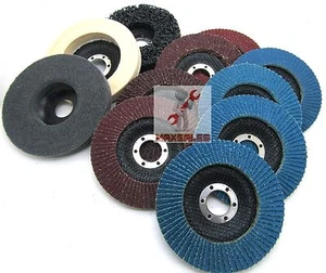 New 11pc 4-1/2" x 7/8" Flap Disc & Polish Set Strapping Sponge Aluminum Zirconia - Picture 1 of 2