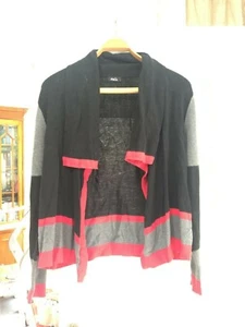 CARDIGAN WATERFALL STYLE WITH BELT MULTI LIGHTLY USED SIZE L - Picture 1 of 3