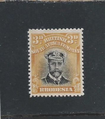 RHODESIA 1913-19 ADMIRAL 3d BLACK & DEEP YELLOW DIE 2 PERF 14 APPEARS MNH SG 221 - Image 1 of 2