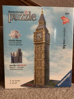 "Rompecabezas 3D Ravensburger REDUCIDO - Big Ben London -216 - piezas piezas de plástico - 16"" de alto"  Foto 1 de 2