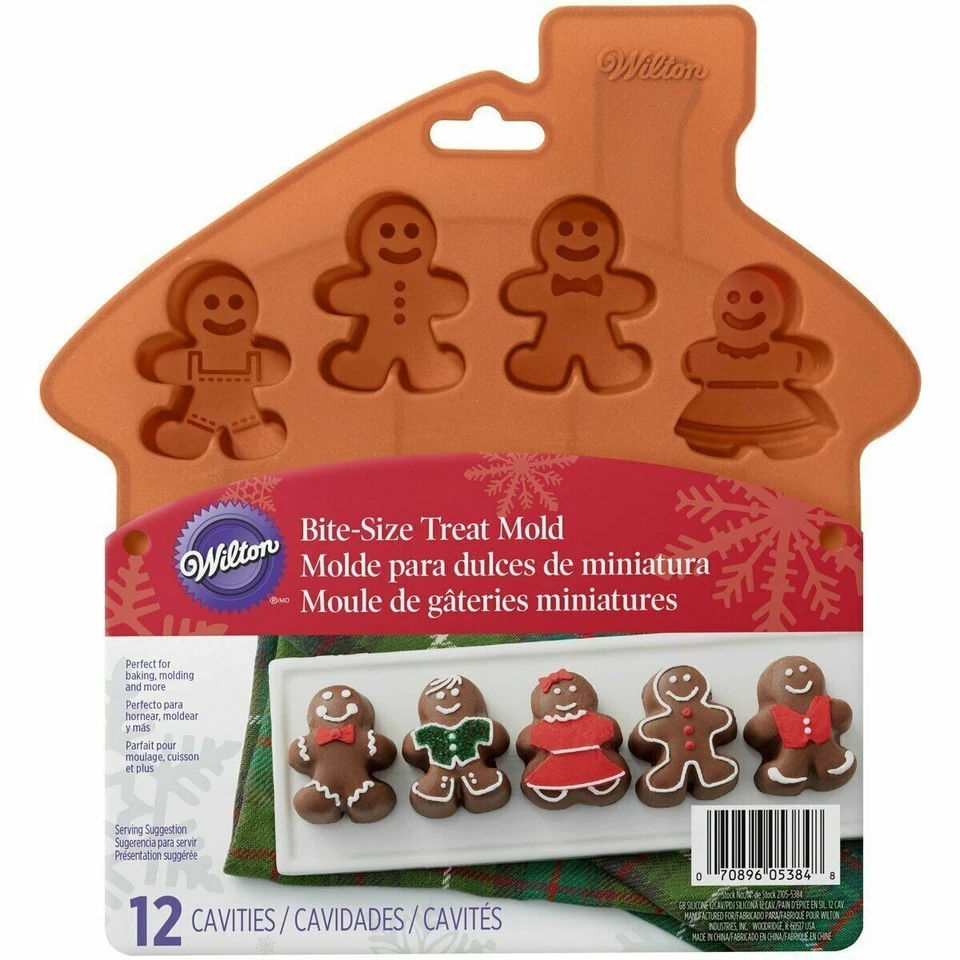 Wilton Silicone Bakeware 12 Cavity Gingerbread Boy Mold 2105-5384