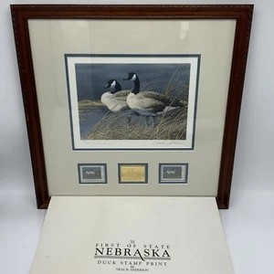 RARE Neal Anderson-91-92-Nebraska Waterfowl Signed Print-Gold Medallion Edition - Picture 1 of 10