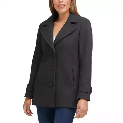 ANDREW MARC Women's Color Black Pea Coat Jacket Size, XXL - Image 1 of 4