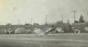 Vintage Midget Auto Racing Accident Photo Mid Air Cartwheel 1940-50s - Picture 1 of 5