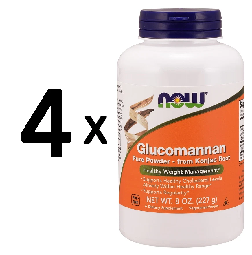 4 x NOW Foods Glucomannan, Pure Powder from Konjac Root - 227g (88,05 EUR/kg) - Bild 1 von 1