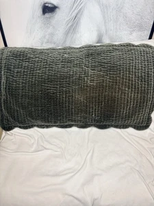 Pottery Barn Samt Jakobsmuschelkante wendbar gesteppt 1 King Sham Loden grün - Bild 1 von 5