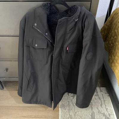 Levi's Men's Jacket Softshell  Sharpa Lined Hood Black  Size  3XLT - Image 1 of 4