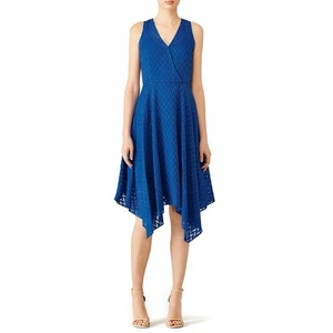 Shoshanna Emmy Designer Dress V-Neck Sleeveless Cobalt Blue Midi Sz 4 MSRP $330 - Picture 1 of 17