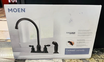 Grifo fregadero de cocina Moen Caldwell CA87060BL #026508373538 negro mate de arco alto Foto 1 de 3