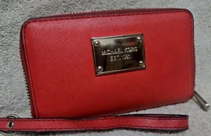 MICHAEL KORS GELDBÖRSE ROT ARMBAND KARTENETUI MEDIUM SEHR GUTER ZUSTAND - Bild 1 von 16