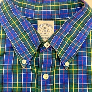 Brooks Brothers XXL Regent Fit Plaid Button Down Lg Sleeve Shirt Men Work Casual - Picture 1 of 8