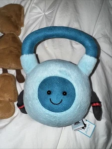 Jellycat Amuseables Sports Kettlebell Blue Ball Weighted Bean Sport Plush NWT - Picture 1 of 2