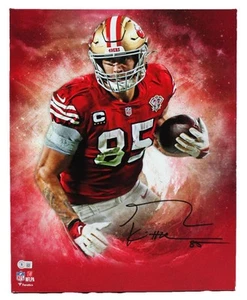 George Kittle Signed 49ers Framed 16x20 Stretched Canvas-Beckett W Hologram - Picture 1 of 6