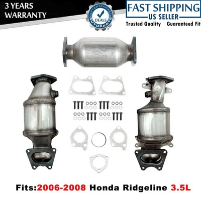 For 2006 2007 2008 Honda Ridgeline 3.5L Direct Fit All 3 Catalytic Converter Set - Image 1 of 4