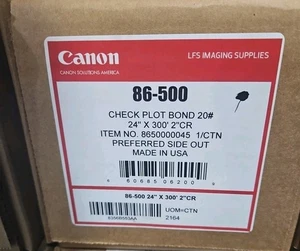 Canon 86-500 Check Plot Bond Papier 20 # 24" x 300' 2" Kern Tintenstrahl - Bild 1 von 2