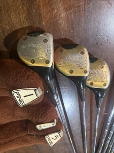 Juego de palos de golf vintage de madera Ping Eye2 1 3 4 Karsten EE. UU. ZZ varilla ligera - Imagen 1 de 7