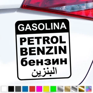 Pegatina gasolina multilingüe repostaje Gasolina Petrol Sticker coche idea de regalo - Imagen 1 de 6