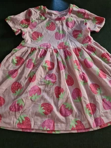 Mädchen 18-24 Monate Erdbeere Kurzarm Tunika Kleid Sommer Kleidung Next da - Bild 1 von 7