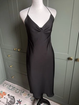 Emporio Armani Midi Strappy Slip Dress With Weighted Cowl Neck Italian 42 /Uk 10 - Image 1 of 4