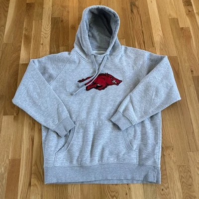 NWOT Men's Antigua Charcoal Arkansas Razorbacks Cloud Pullover Hoodie Size XL - Image 1 of 4