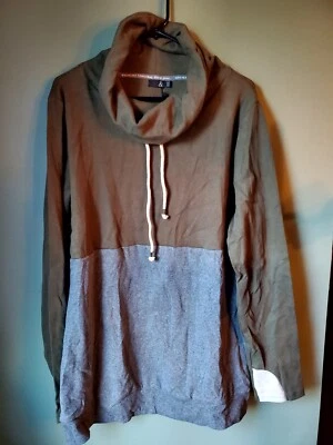 NWT Ampersand Avenue Women's Cowl Neck Pullover XXXL No Pocket Olive Green Gray - Image 1 of 4
