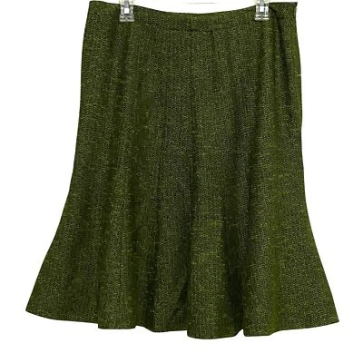 Nipon Boutique Flared Skirt Size 14 Mossy Green Flouncy Flowy Woodsy Career Foto 1 de 4