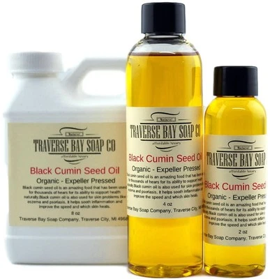 TRAVERSE BAY BATH AND BODY Black Cumin Seed Oil, Organic, black seed oil, 2oz-4oz-8oz, Soap making, bath