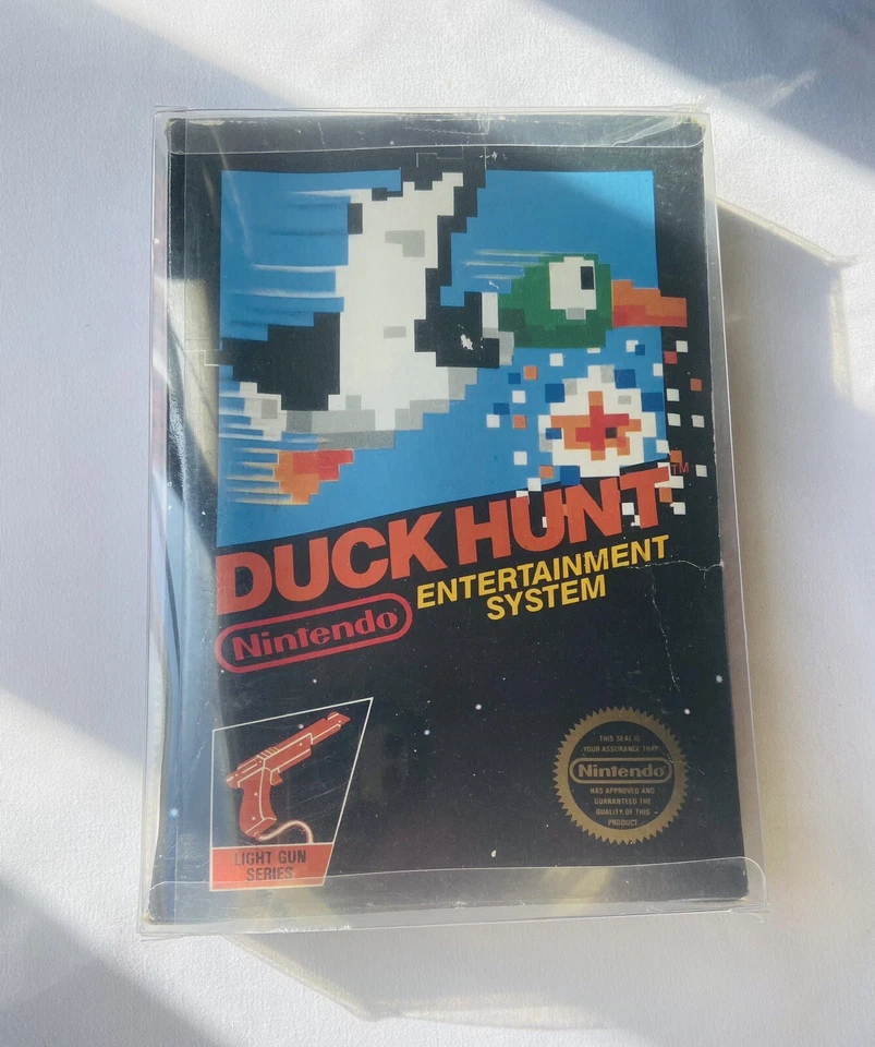 Auténtica caja de pestañas colgantes vintage Nintendo NES Duck Hunt 1985 con manual ver foto Foto 1 de 4