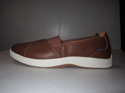 Zapato cómodo sin cordones ligero Lands' End marrón blanco talla 10 ¡NUEVO! Foto 1 de 4