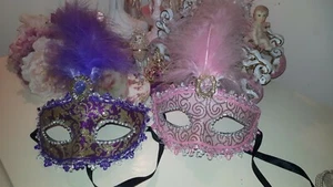 Handmade Venetian Crystals Masque Downton Abbey Chic Romantic - Picture 1 of 4