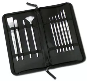 Juego de pinceles Pro Arte Polar en estuche de almacenamiento con cremallera para tinta acrílica al óleo de acuarela - Imagen 1 de 2