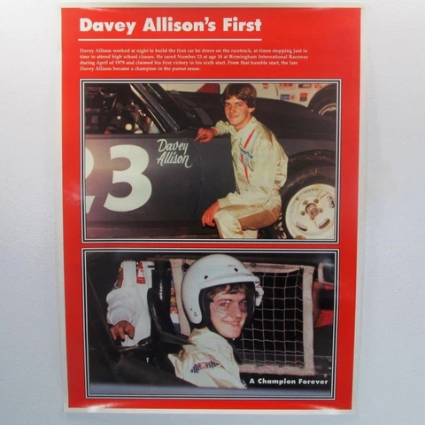 Davey Allison First Win Age 18 1979 Poster 22 1/4" x 16 1/4" Cover